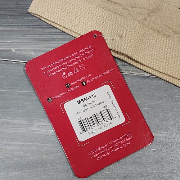 MeMoi SlimMe Strapless Seamless Bandeau‎ Bra Shaper Beige Size Medium - Picture 9 of 12